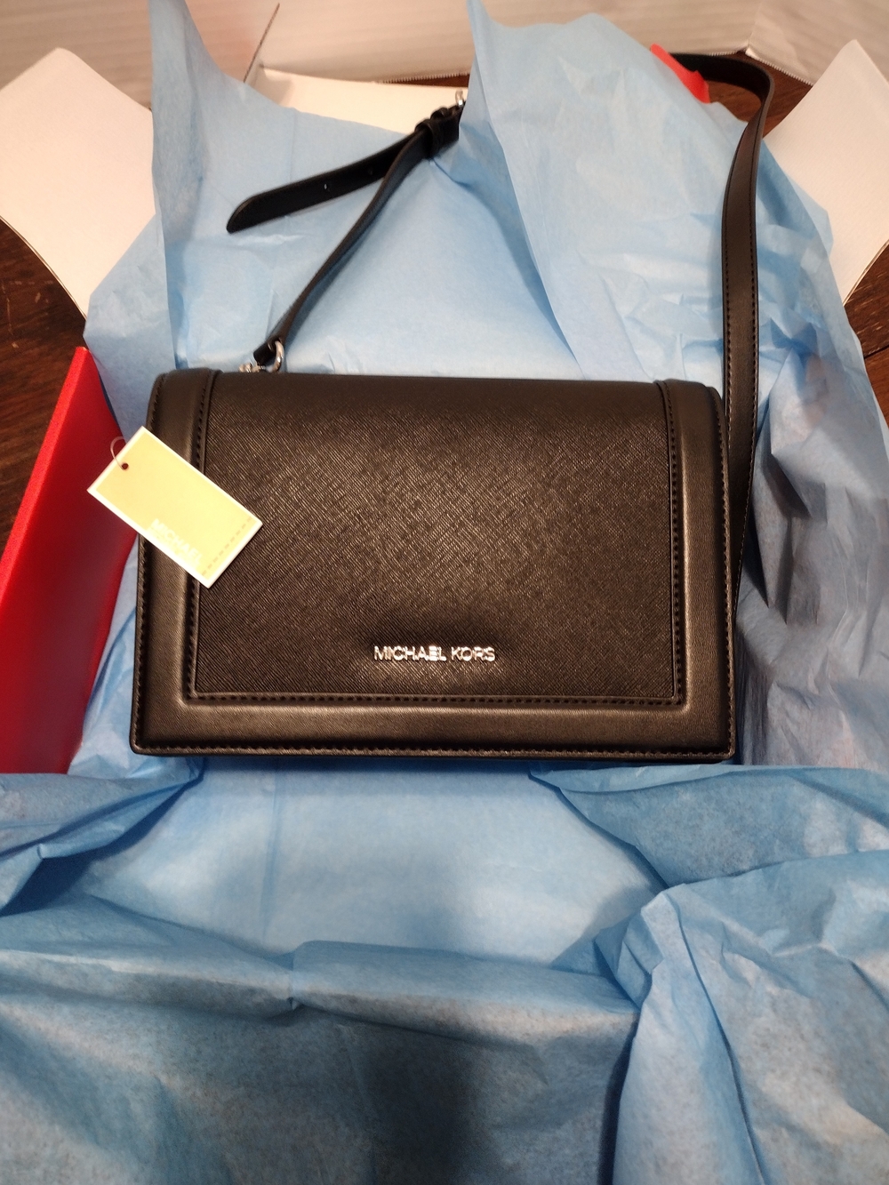 Michael Kors Black Saffiano Leather Crossbody Shoulder Bag
